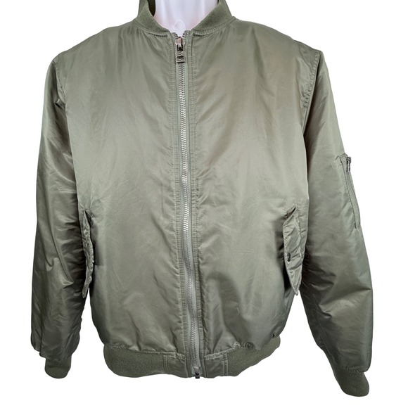 Avidace Other - Avidace M Olive Green MA-1 Flight Bomber Jacket Quilted Lined Military Zip Mens